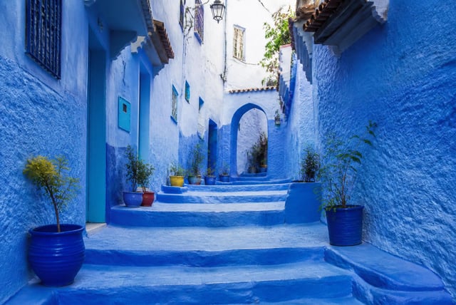 Blue-washed lanes of Chefchaouen, Morocco