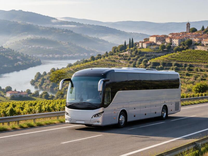 Bus travelling from Lisbon to Porto
