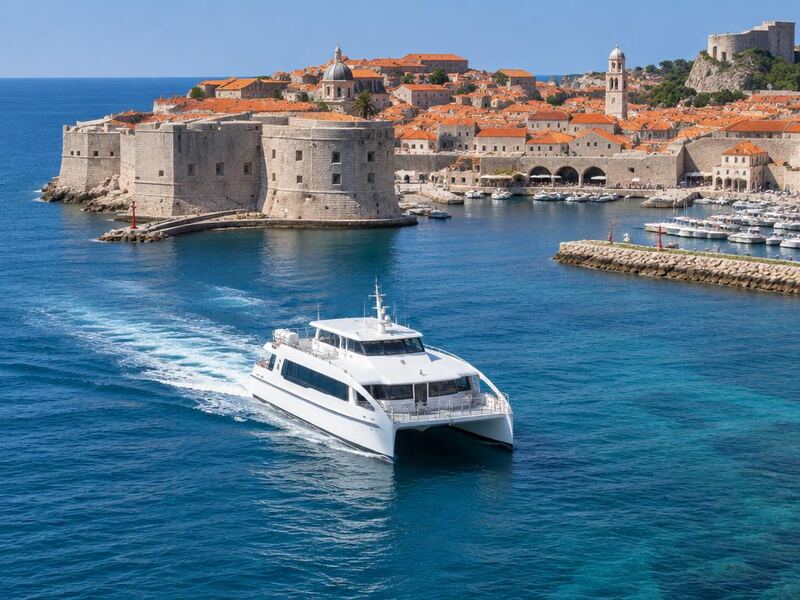 Ferry travelling from Dubrovnik to Split