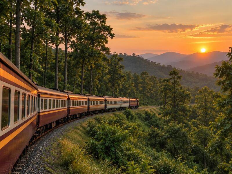 Train travelling from Bangkok to Chiang Mai