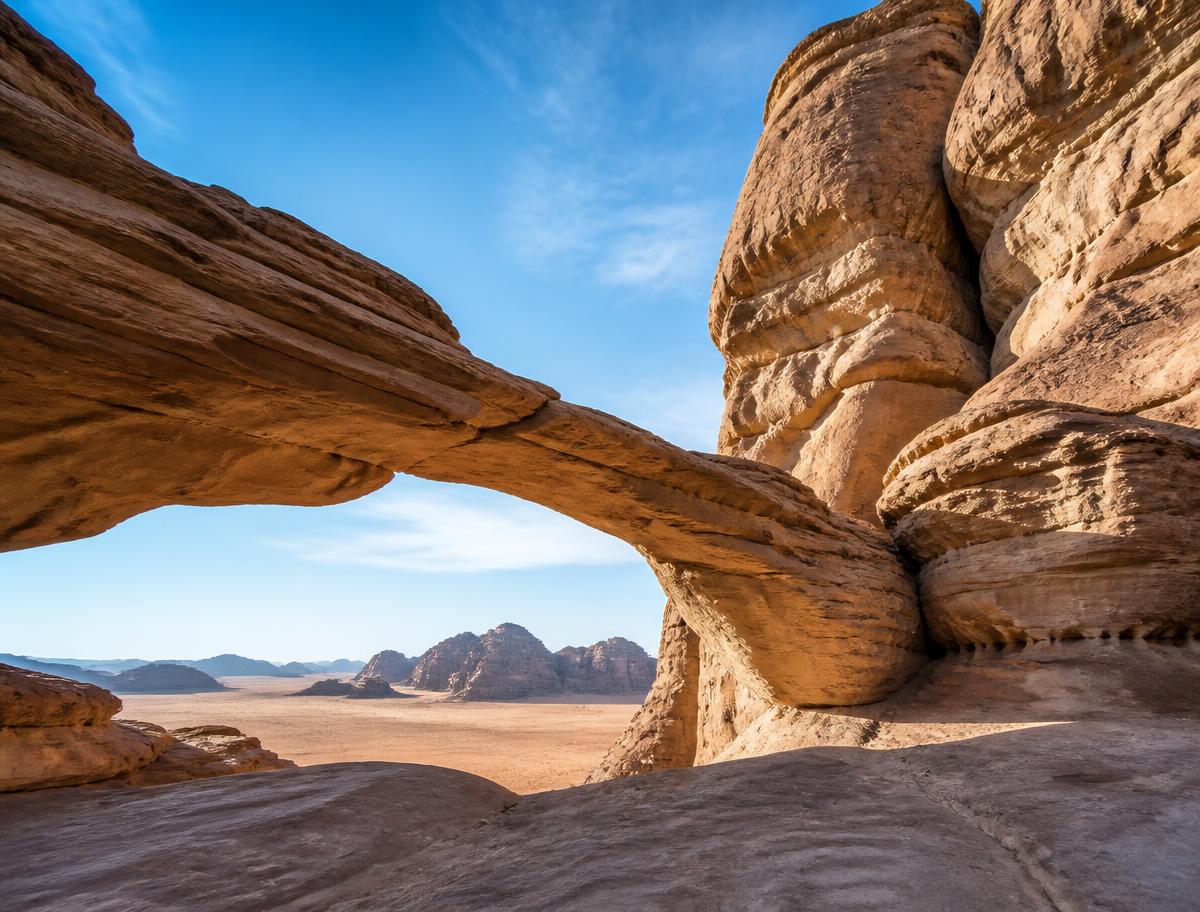 Camel ride destination near AlUla, Saudi Arabia