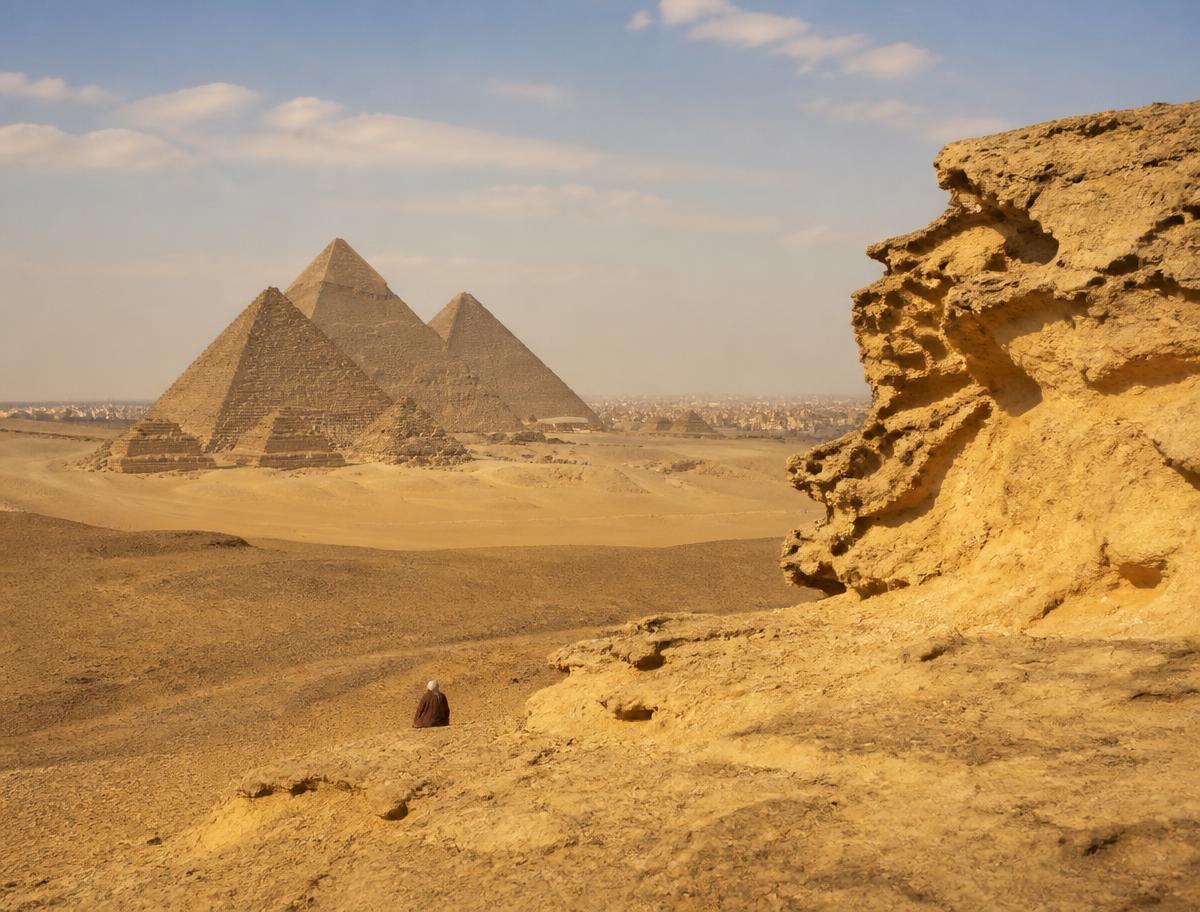 Camel ride destination near Giza, Egypt