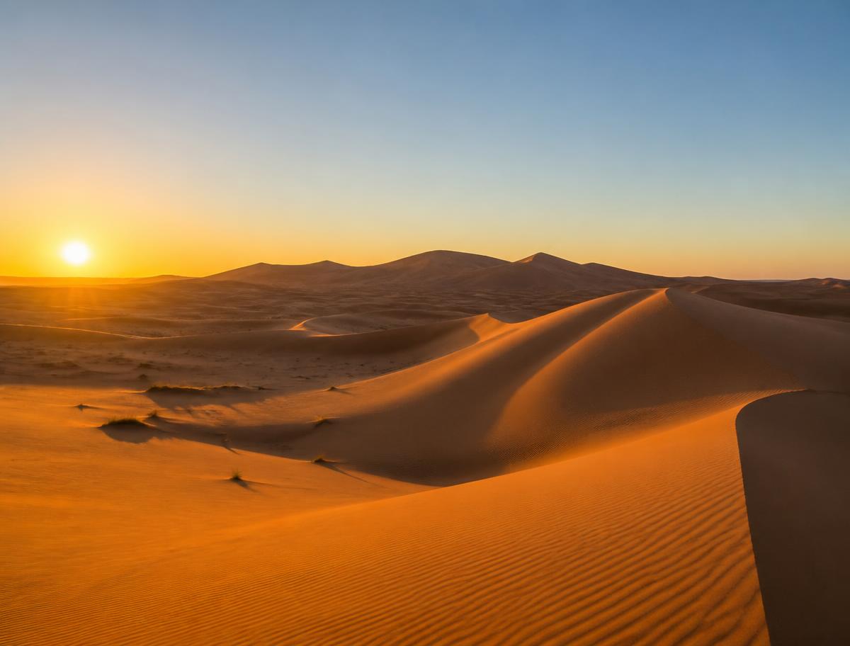 Camel ride destination near Merzouga, Morocco