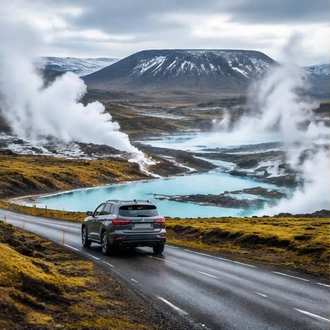 Iceland geothermal road