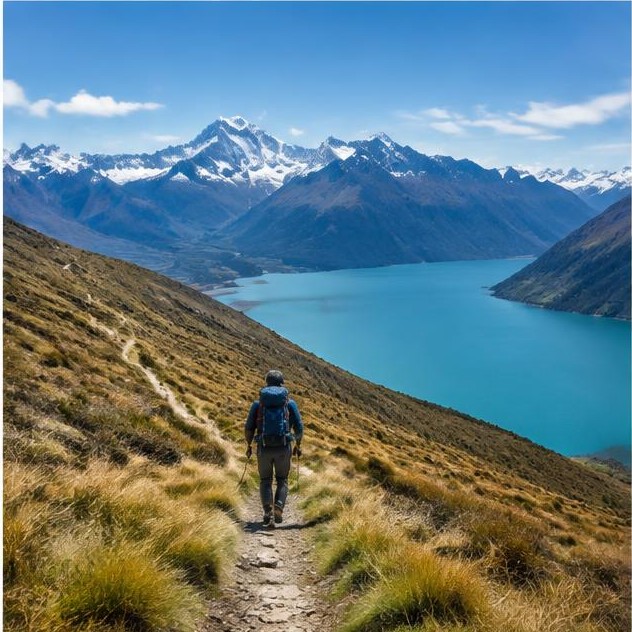 Hiking travel in South Island, New Zealand